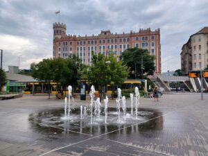 Gebäude der Burg in der Nähe von Széll Kálmán Platz